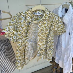 Bonpoint Floral Kids Shirt in Yellow